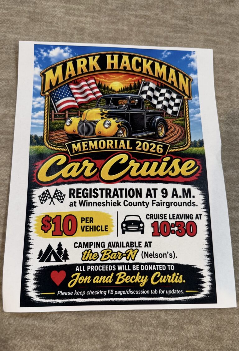 Flyer for Mark Hackman Memorial Car Cruise