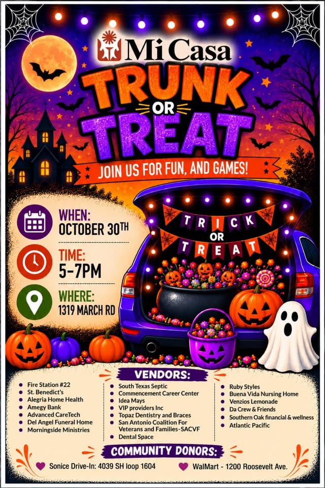 Mi Casa Hospice-San Antonio’s Mi Casa Trunk or Treat Graphic