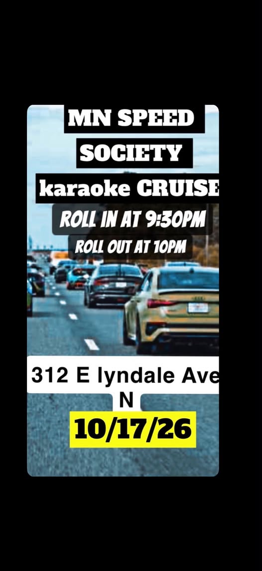 Flyer for MN Speed Society Karaoke Cruise