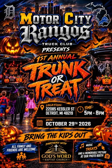 Flyer for Motor City Rango’s Truck Club Trunk Or Treat