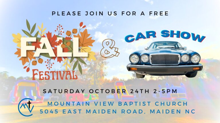 Flyer for Mountain View Baptist Church Free Fall Festival & Car Show