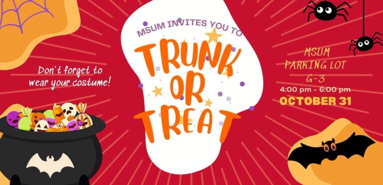 Flyer for MSUM Trunk or Treat