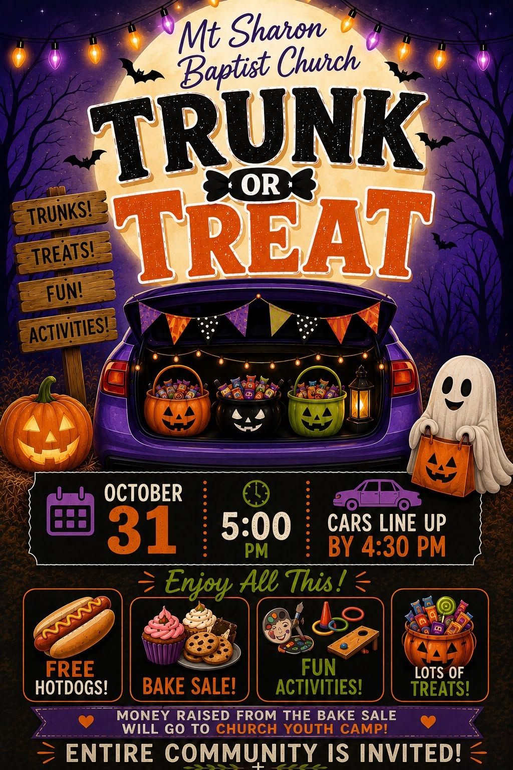 Mt Sharon Baptist Church Trunk or Treat Graphic
