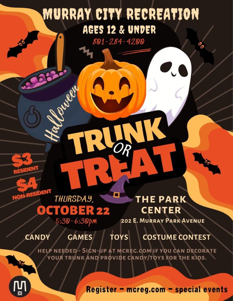 Flyer for Murray City Recreation Trunk or Treat
