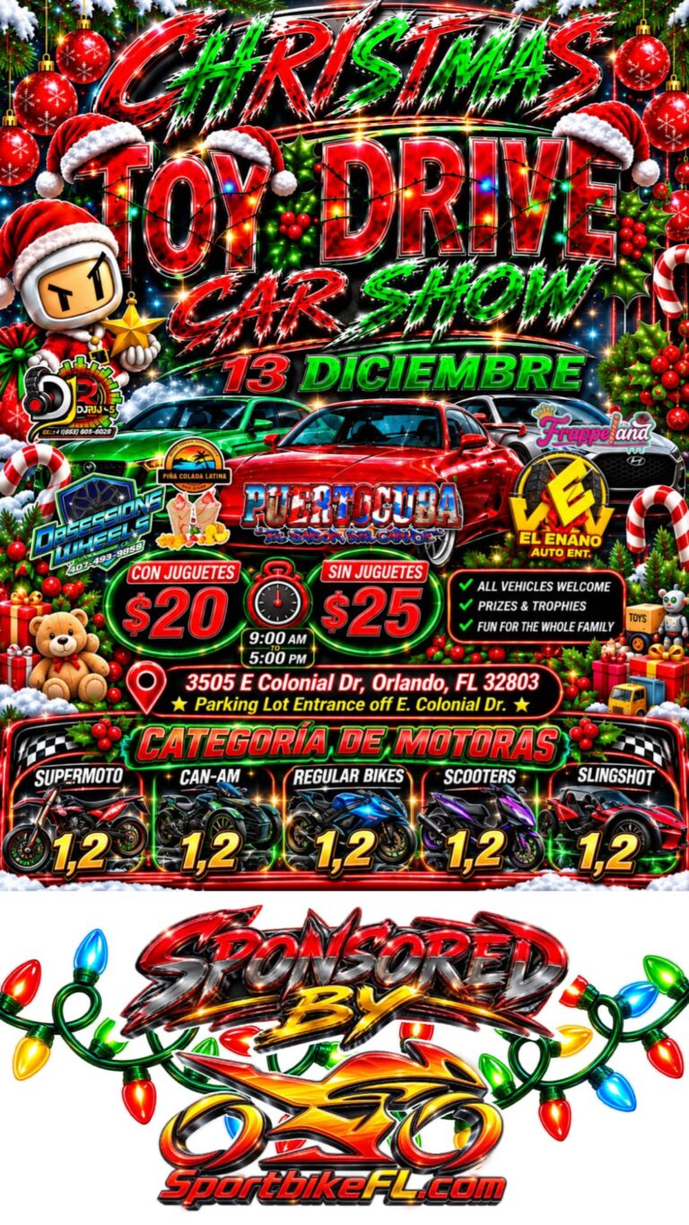 Flyer for Orlando Christmas Toy Drive Car Show
