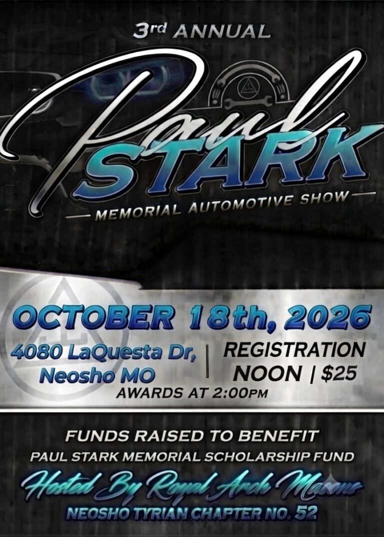 Flyer for Paul Stark Memorial Automotive Show