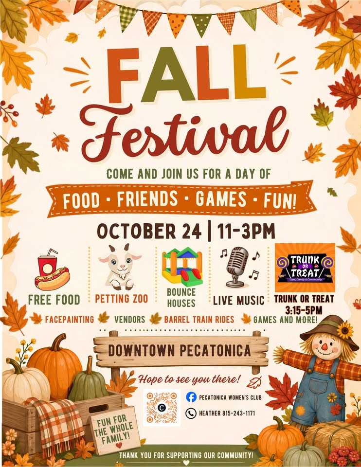 Flyer for Pecatonica Women’s Club Fall Festival