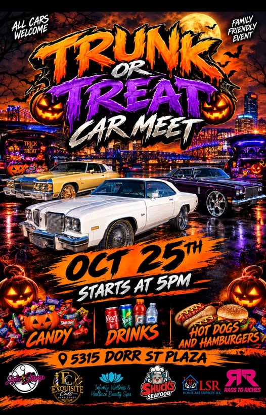 Flyer for Plaza Trunk or Treat Car Meet