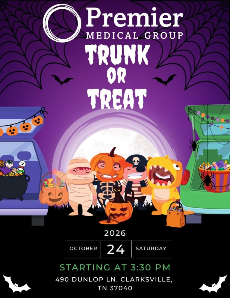 Flyer for Premier Medical Group Trunk or Treat