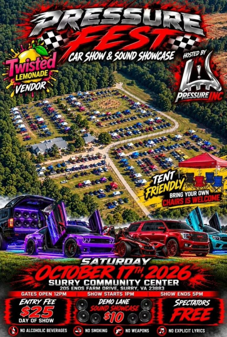 Flyer for Pressure Fest Car Show & Sound Showcase