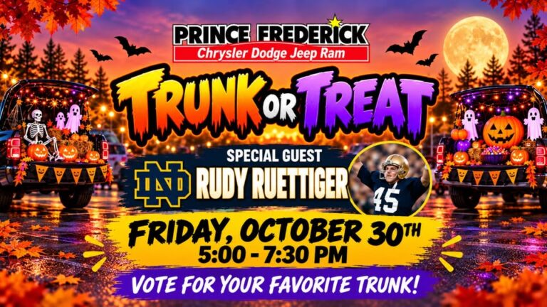 Flyer for Prince Frederick Chrysler Dodge Jeep Ram Trunk or Treat