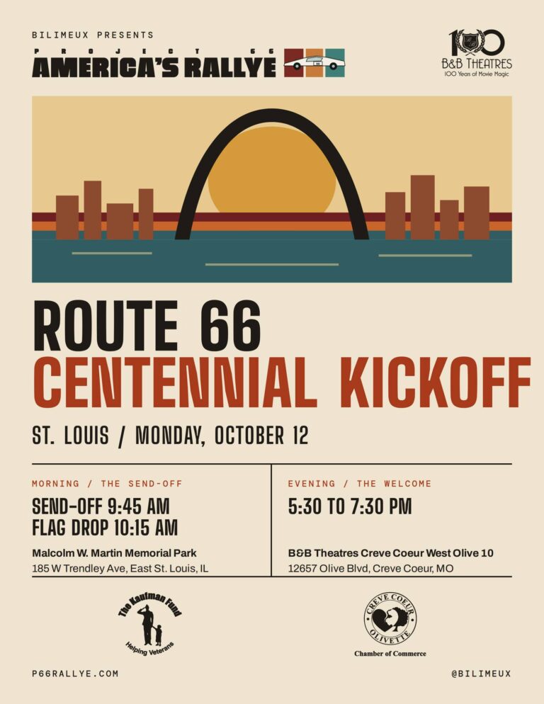Flyer for Project 66 America’s Rallye: Route 66 Centennial Kickoff