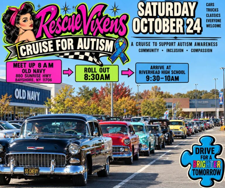 Flyer for Rescue Vixens Cruise for Autism