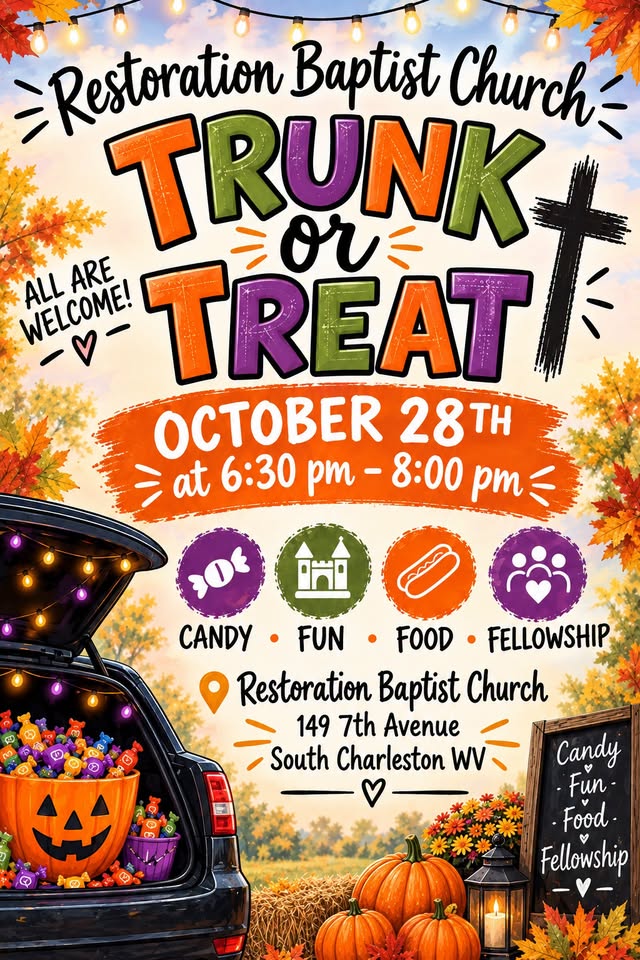 Restoration Baptist Church Trunk or Treat Graphic