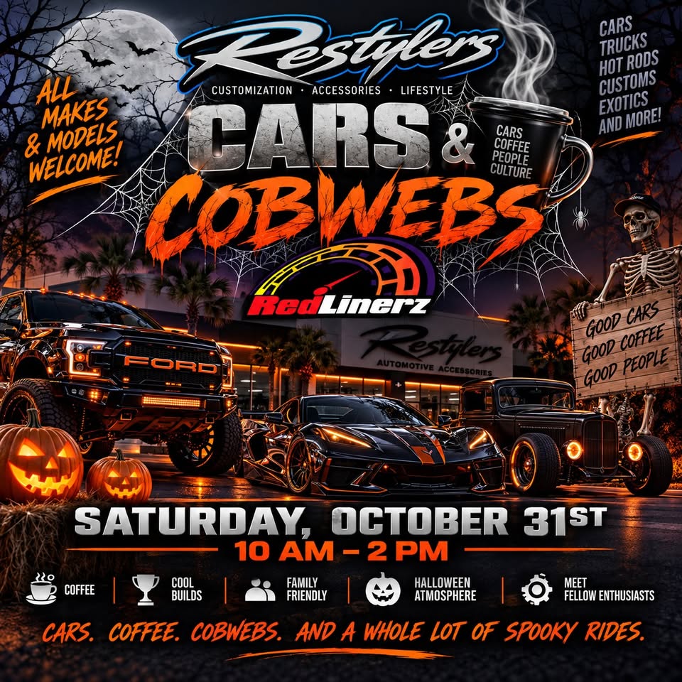 Restylers Cars & Coffee Cobwebs Graphic