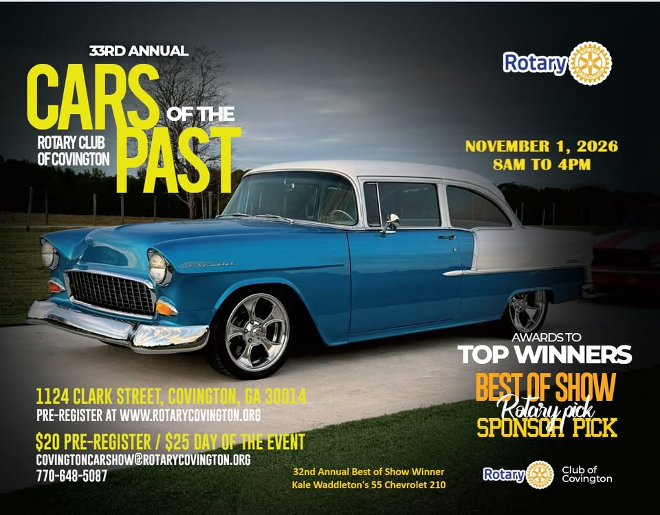 Rotary Club Of Covington Cars Of The Past Graphic