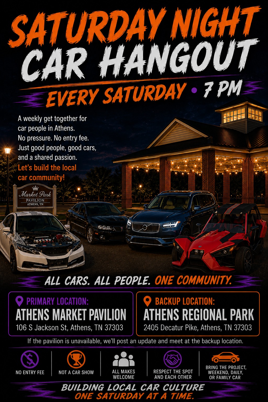 Saturday Night Car Hangout Graphic
