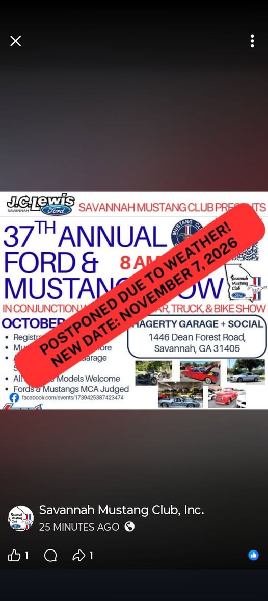 Savannah Mustang Club 37th Annual Ford & Mustang Show Graphic