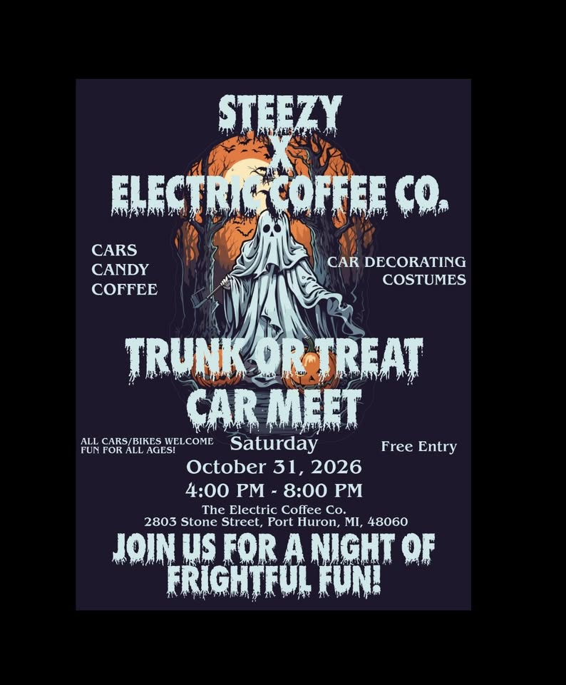 Steezy X Electric Coffee Co. Trunk or Treat Car Meet Graphic