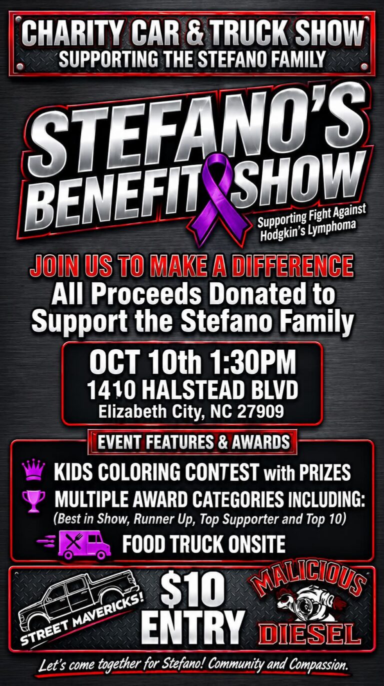 Flyer for Stefano’s Benefit Car & Truck Show