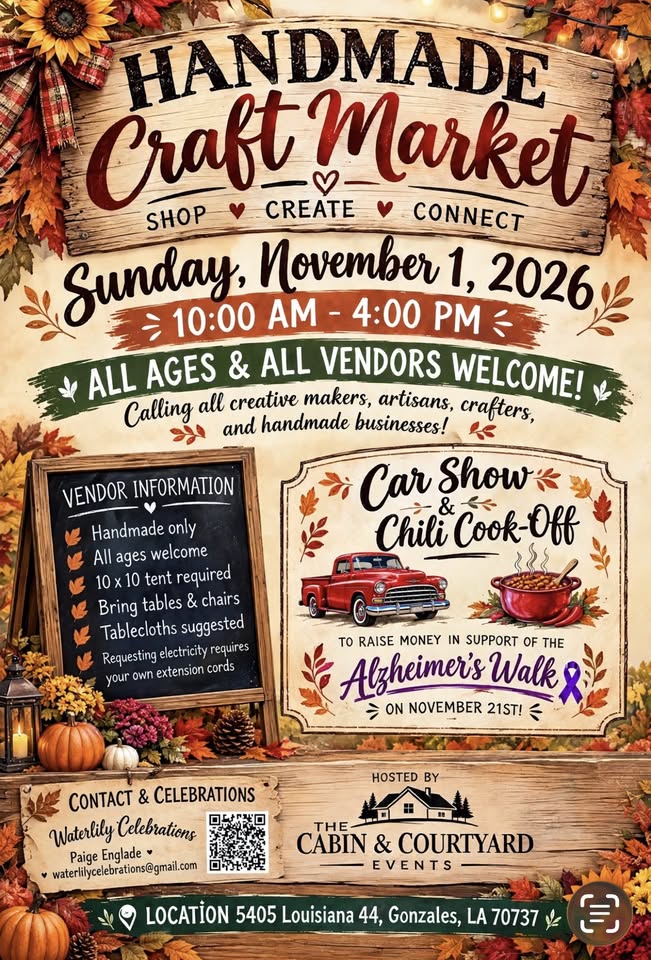The Cabin & Courtyard Events Handmade Craft Market Graphic