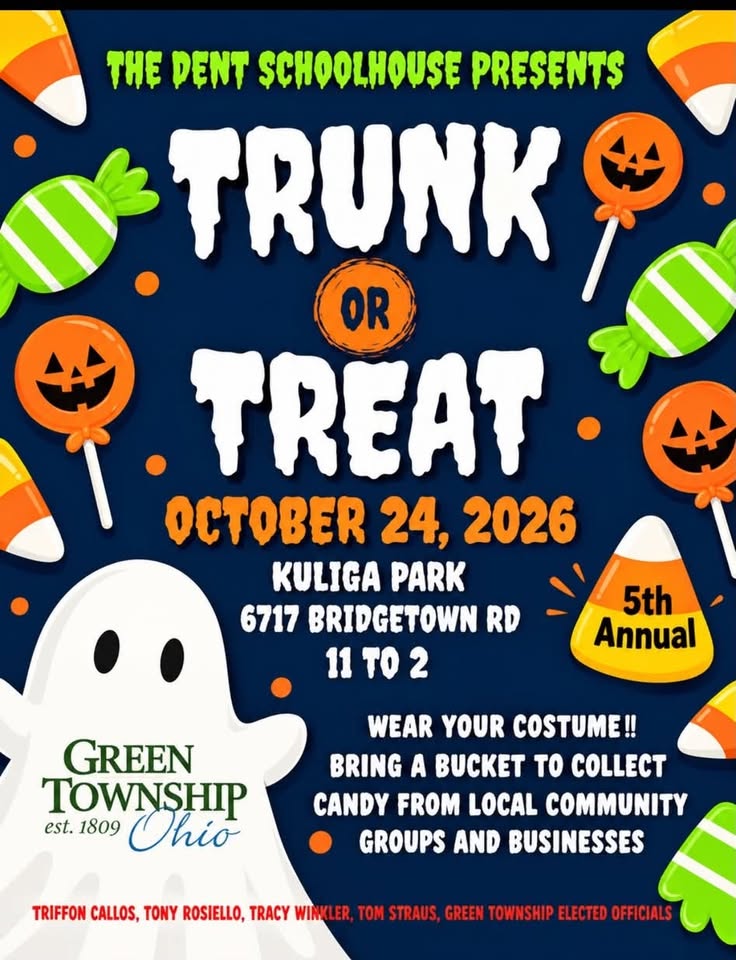 Flyer for The Dent Schoolhouse Presents Trunk or Treat