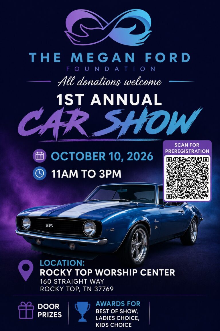 Flyer for The Megan Ford Foundation 1st Annual Car Show