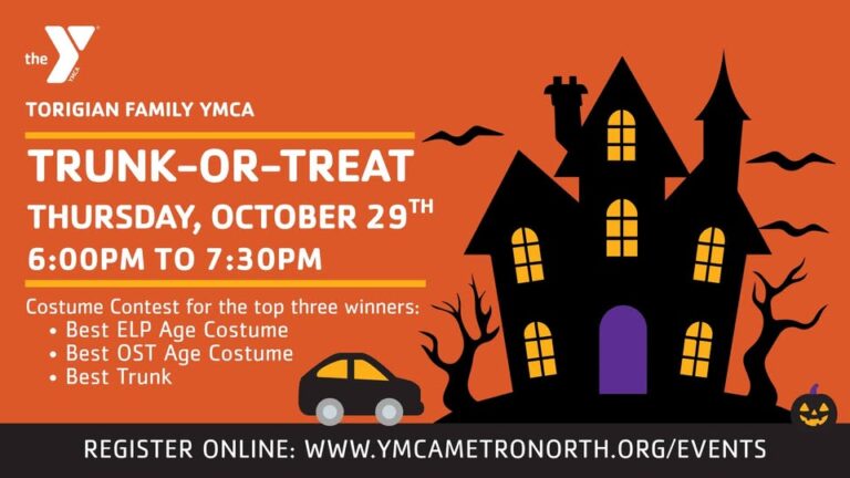 Flyer for Torigian Family YMCA Trunk-Or-Treat