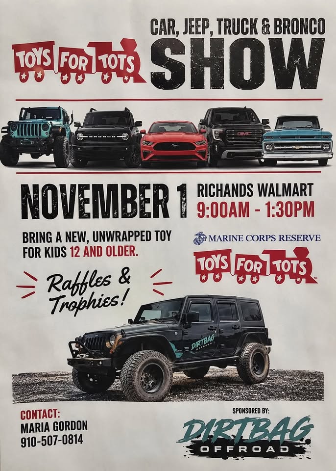 Toys For Tots Car, Jeep, Truck & Bronco Show Graphic