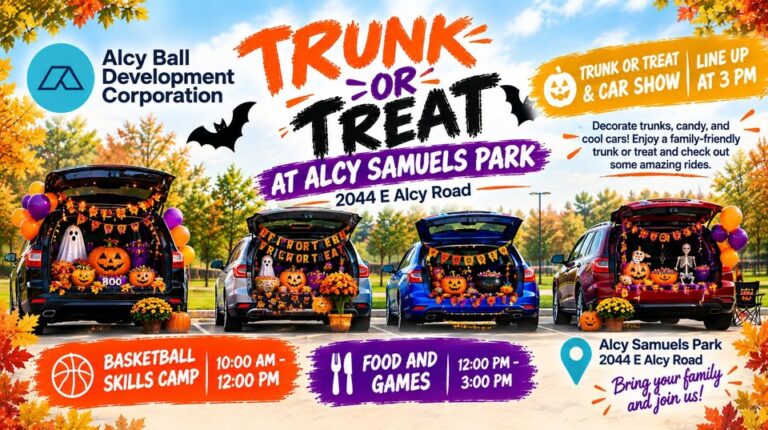 Flyer for Trunk Or Treat At Alcy Samuels Park