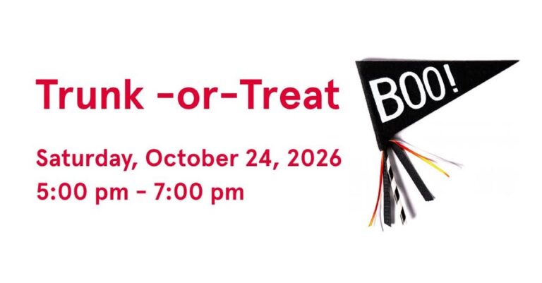 Flyer for Trunk or Treat at Chick-fil-A Huebner & Babcock