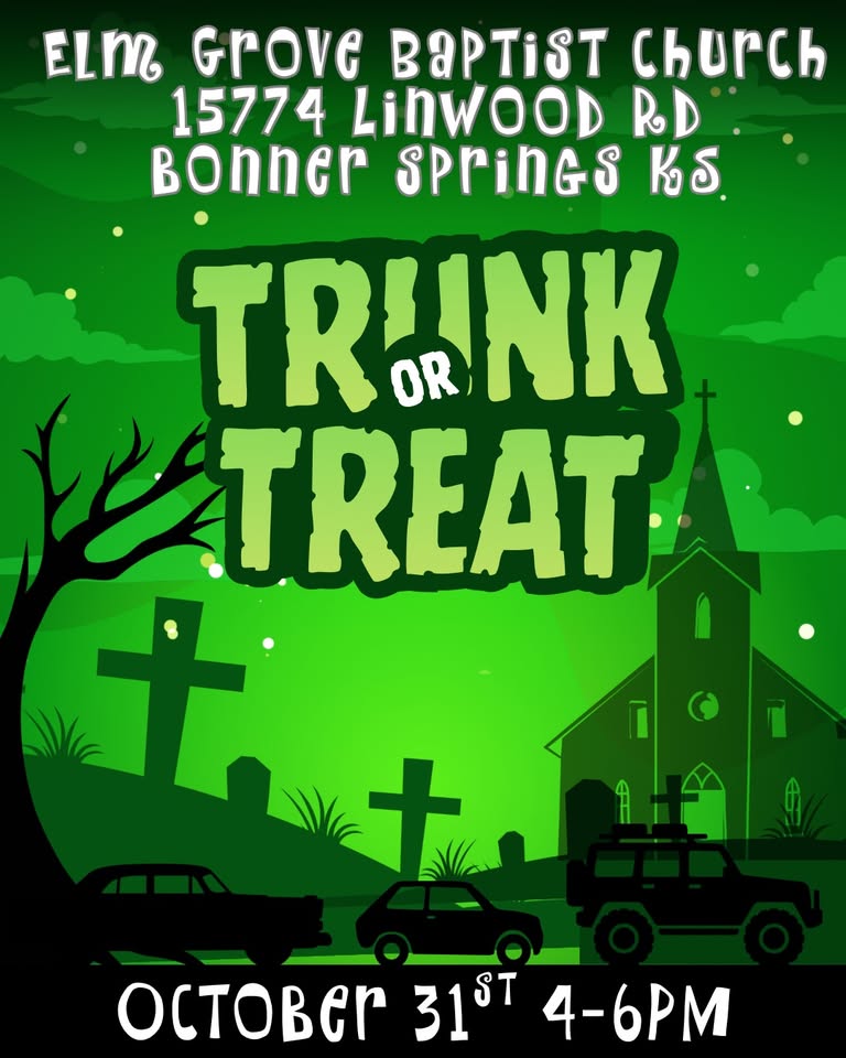Flyer for Trunk or Treat at Elm Grove Baptist Church