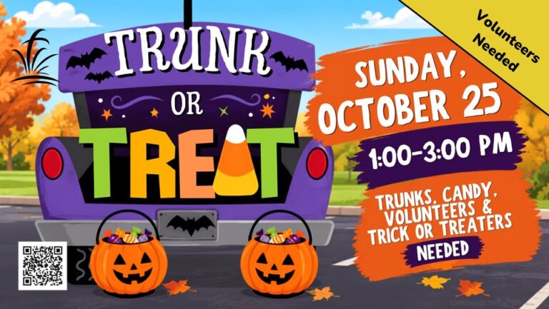 Flyer for Trunk or Treat at Shepherd of the Prairie Lutheran Church