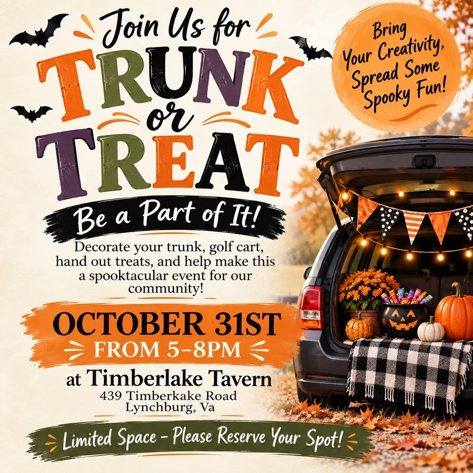 Trunk Or Treat At Timberlake Tavern Graphic