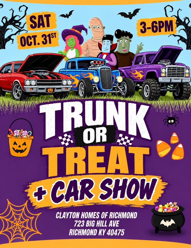 Trunk Or Treat + Car Show At Clayton Homes Of Richmond Graphic