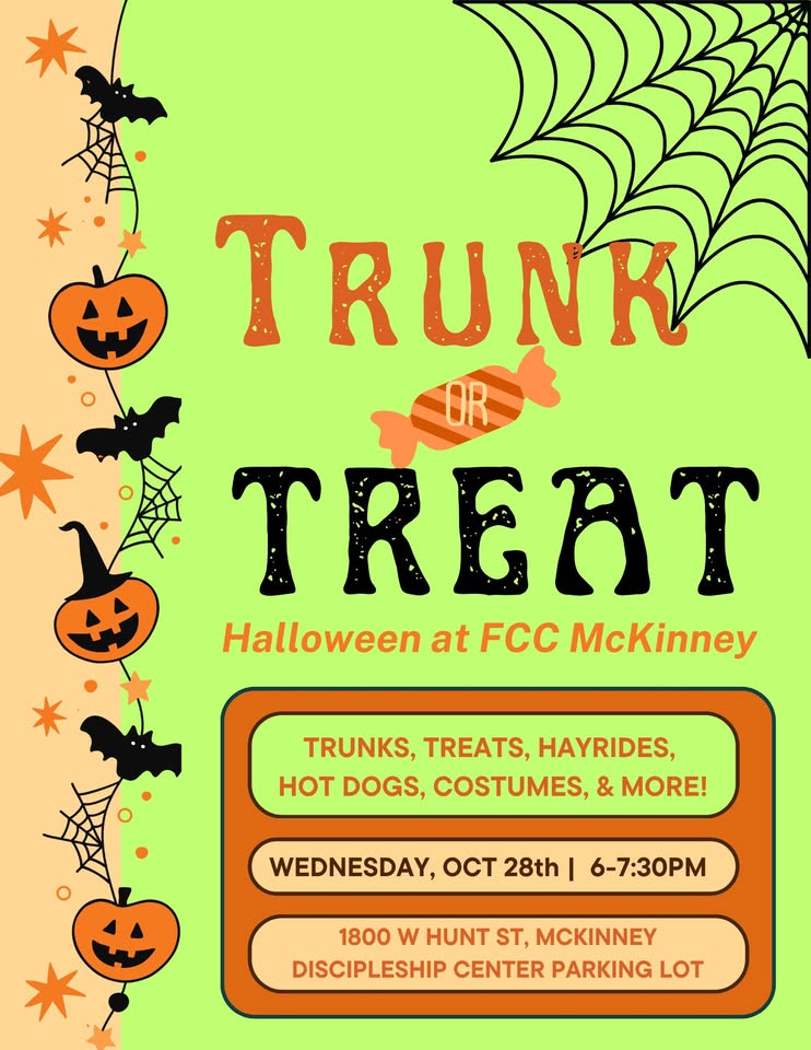 Trunk or Treat Halloween at FCC McKinney Graphic