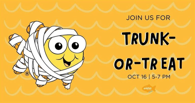 Flyer for Trunk or Treat – Hosted by Goldfish Swim School – Nicholasville Rd.