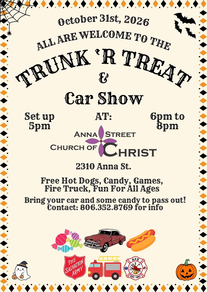Trunk ‘R Treat & Car Show – Amarillo, TX – Oct 31, 2026