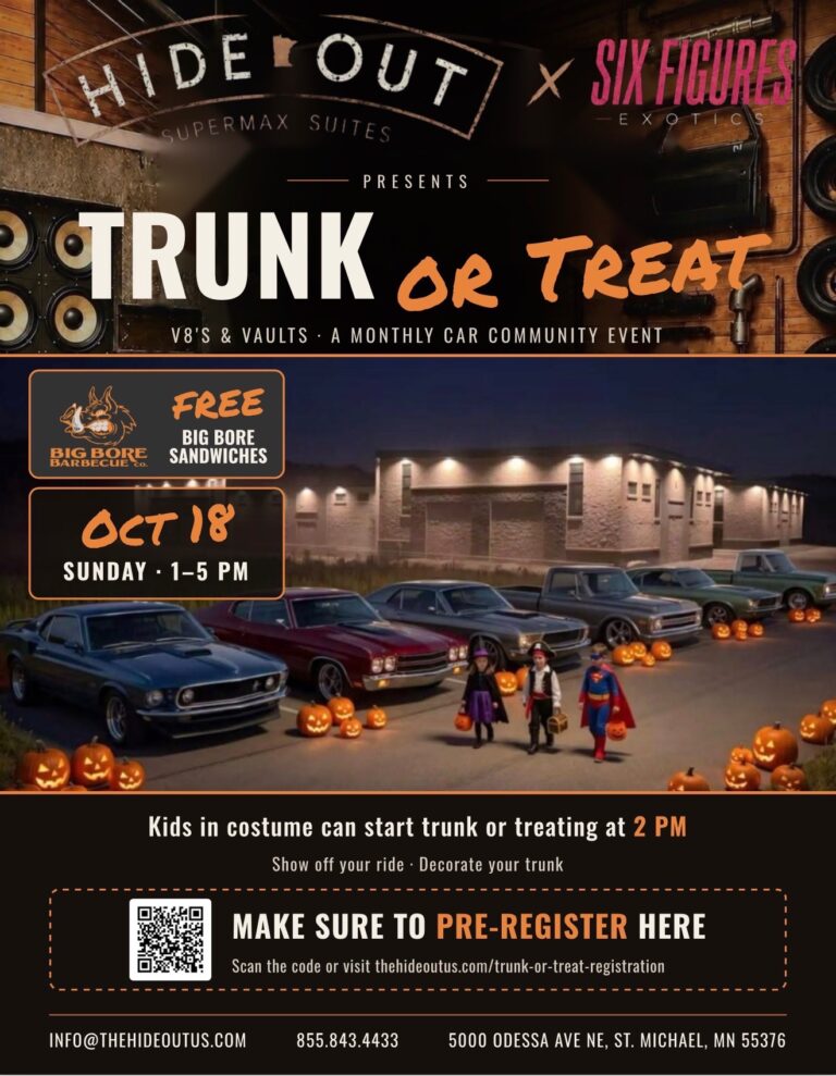 Flyer for V8’s & Vaults: Trunk or Treat