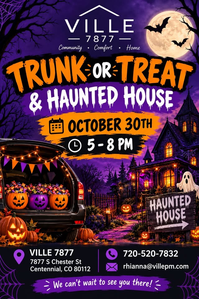 Flyer for Ville 7877 Trunk or Treat & Haunted House