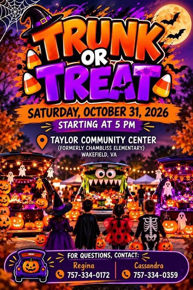 Flyer for Wakefield Foundation Trunk or Treat