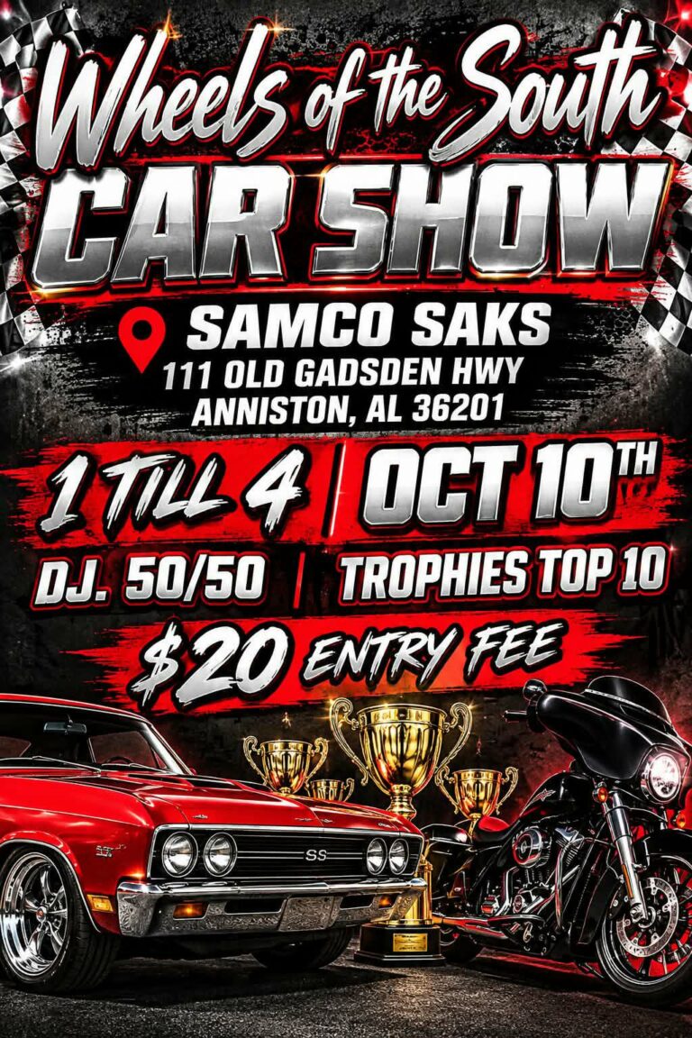 Flyer for Wheels of the South Car Show