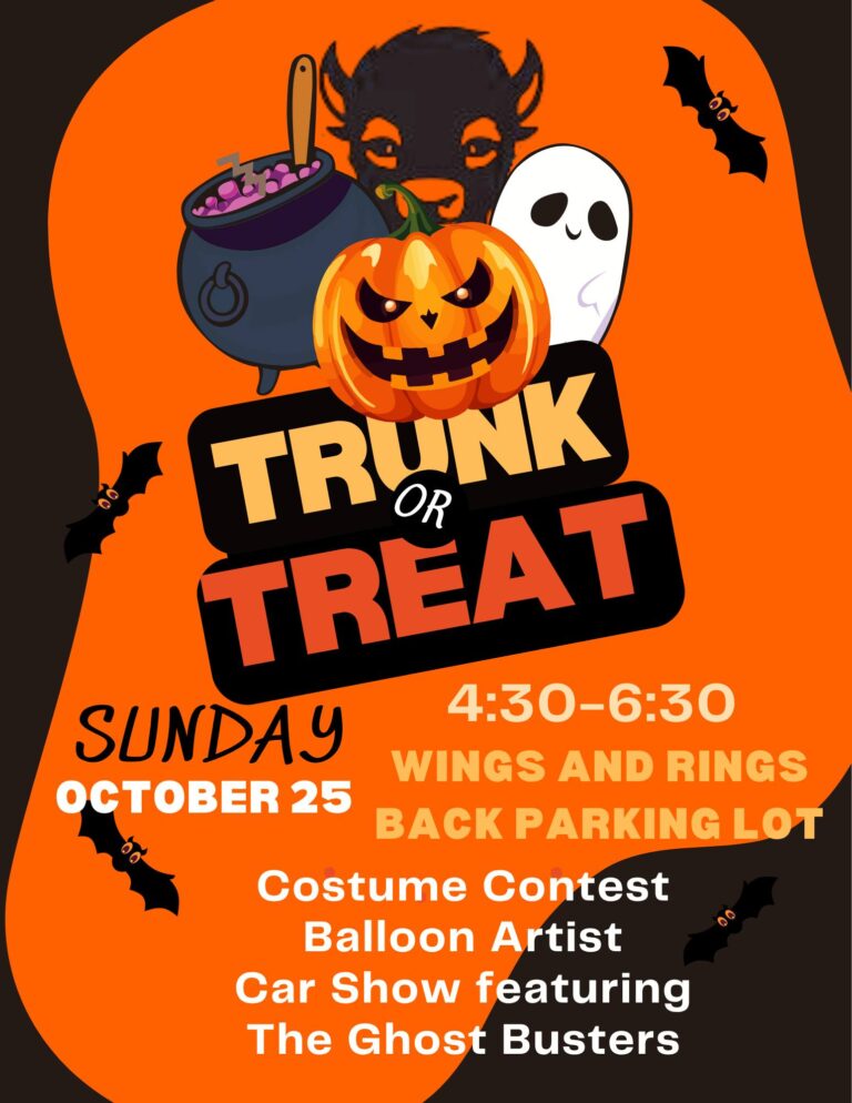 Flyer for Wings and Rings Trunk or Treat