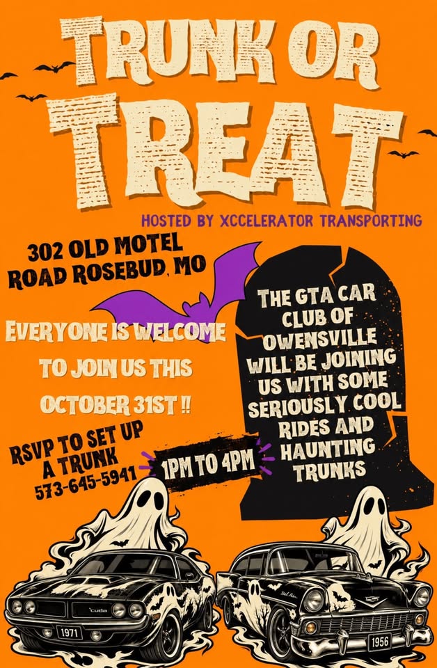 Flyer for Xccelerator Transporting Trunk Or Treat